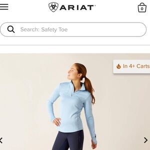 Ariat fitted zip up base layer long sleeved shirt